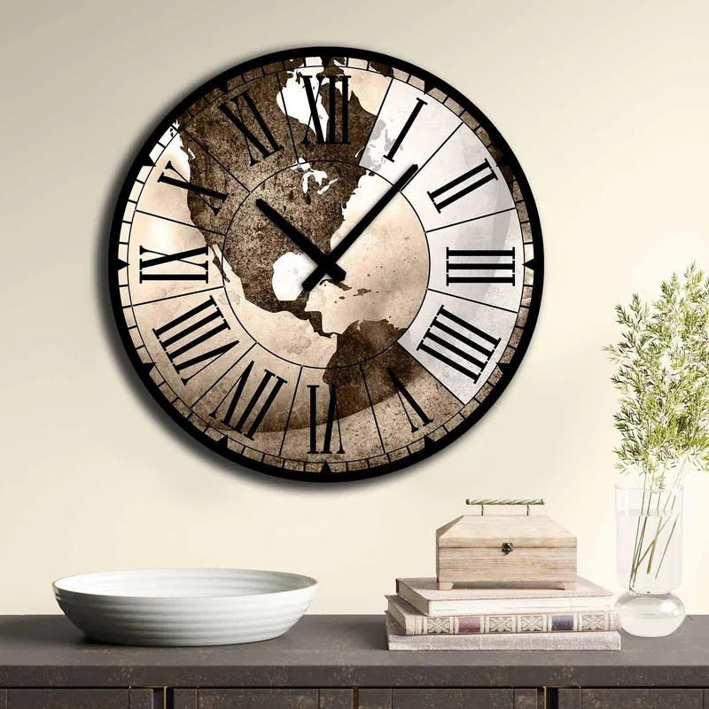 Ceas decorativ din MDF 5050MS, Multicolor, 50x50 cm - Multicolor