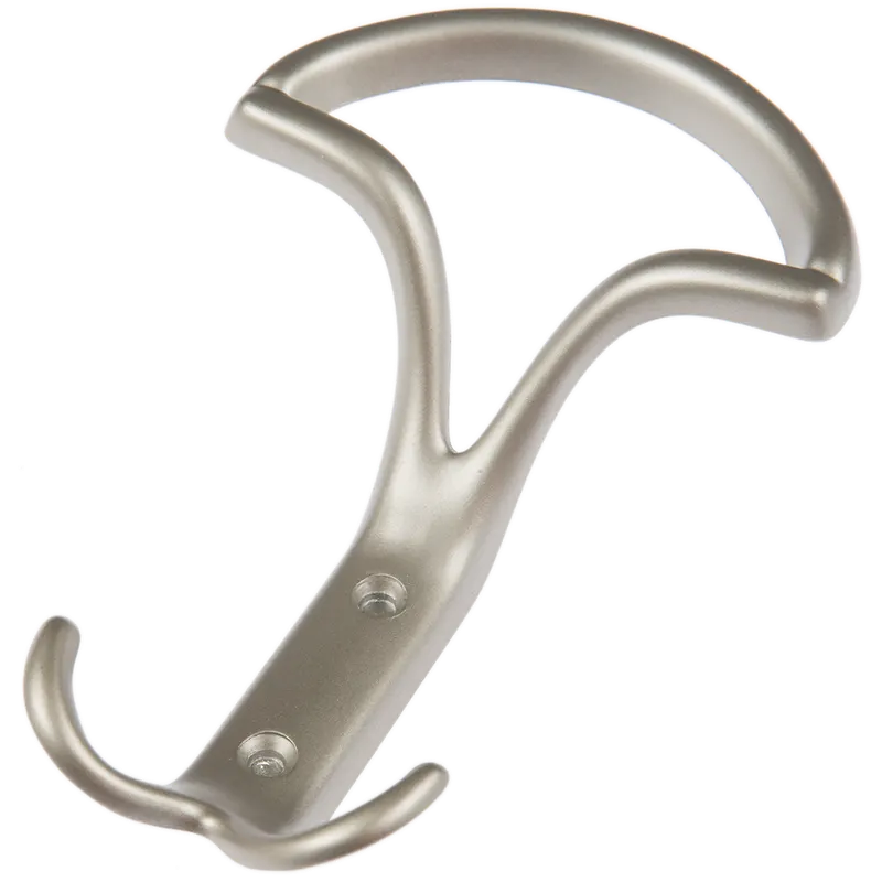 Cuier semirotund, zamac, satin bej, 146 x 96 mm