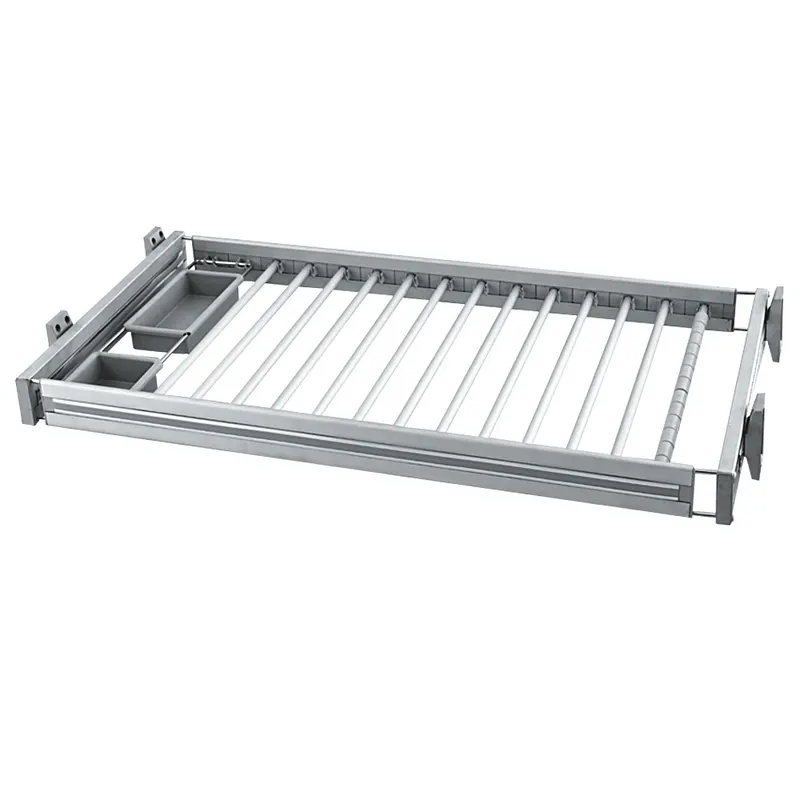 Suport ajustabil cu glisare pentru pantaloni/accesorii, aluminiu, 65 x 45 x 10 cm