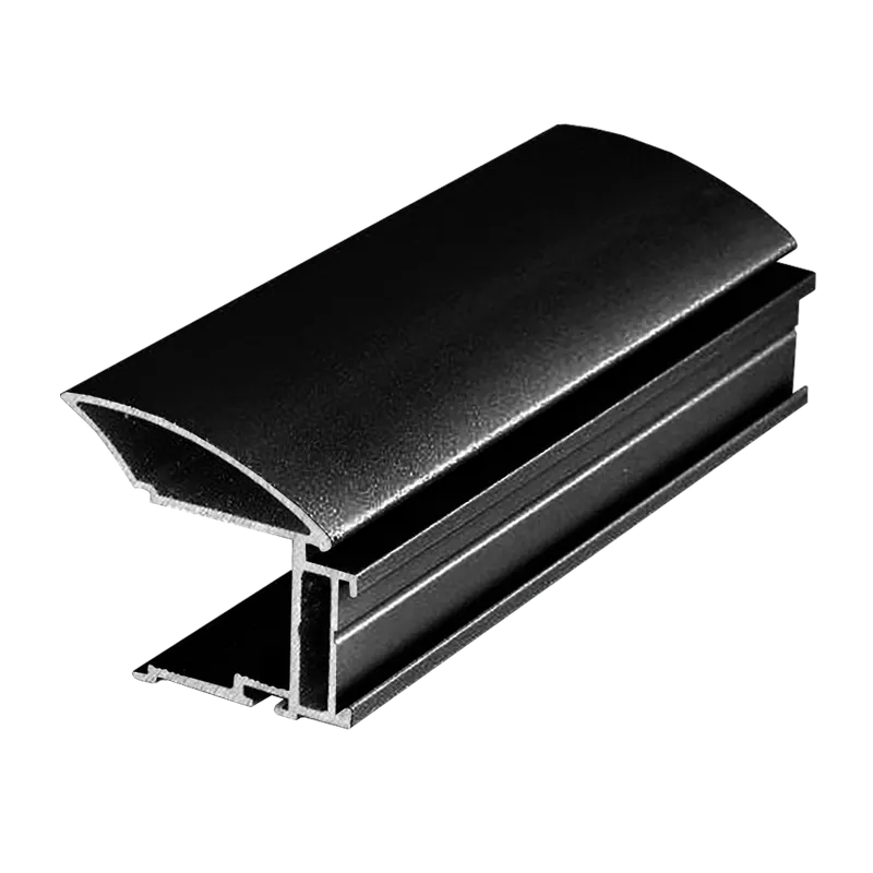 Profil tip maner Multiomega Wide, aluminiu, negru lucios, 2.7 m