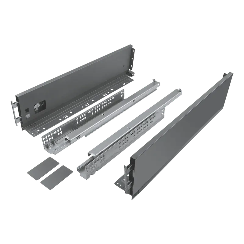 Kit pentru sertar Teko premium 4D, otel si plastic, antracit, 35 kg, 500 mm, H212