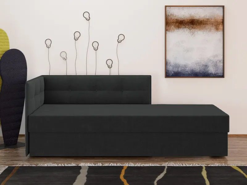 Divan / Pat tapitat Gri Antracit Story Extensibil — imaginea 3