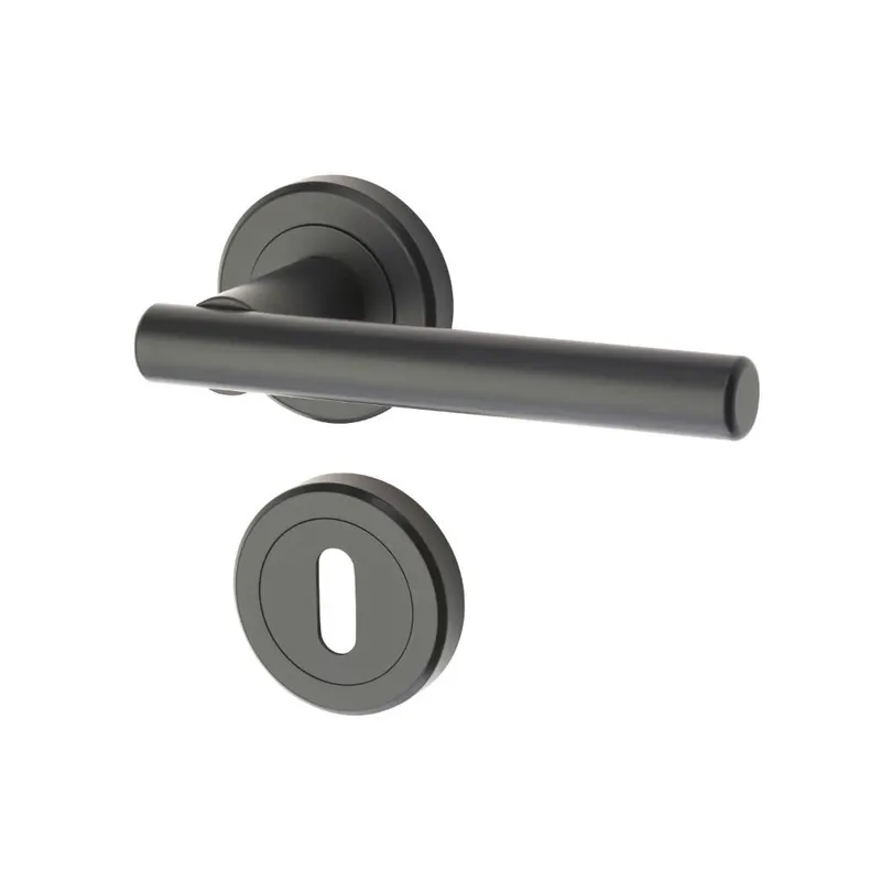 Set maner cu rozeta Kestral Yale, aliaj zinc, negru mat, 65 mm