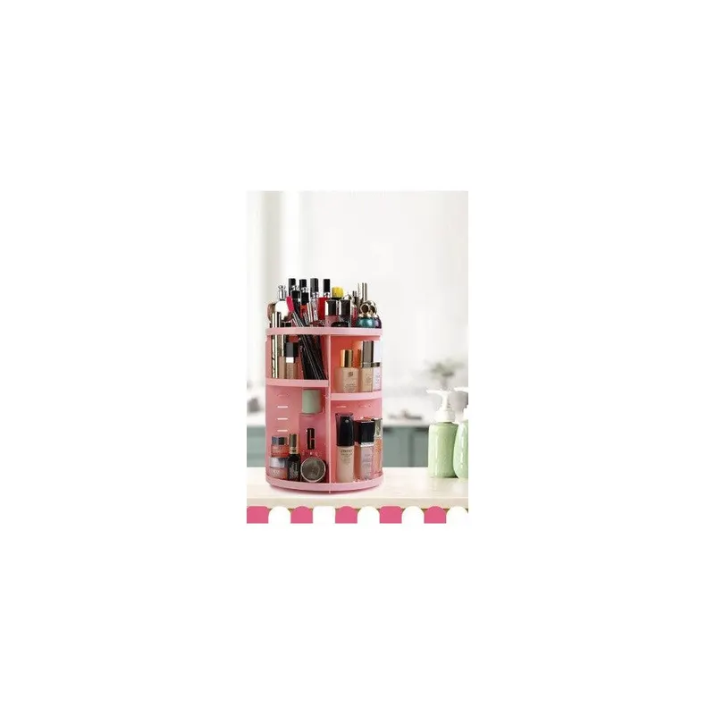 Organizator de machiaj Bino, Negru, 23x31x23 cm - Roz