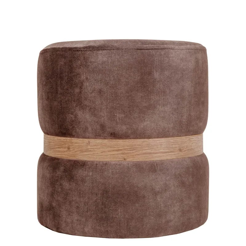 Taburet Ring, inel auriu, stofa maro P05, rotund, 38 x 38 x 40 cm
