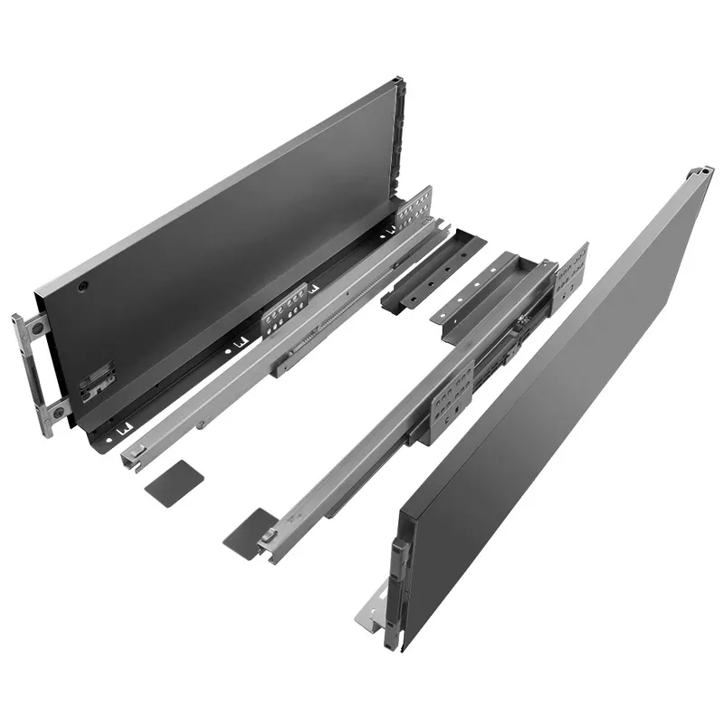 Set sertar soft close Teko Slim, H167, otel, antracit, 40 kg, 400 mm, 18 mm