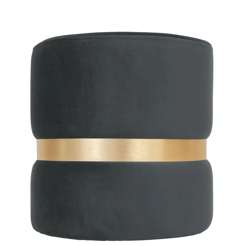 Taburet Ring, inel auriu, stofa gri deschis H30, rotund, 38 x 38 x 40 cm