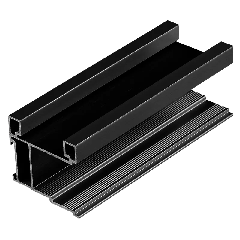 Profil maner Eta Wide, aluminiu, negru lucios, 31 x 29 x 2700 mm