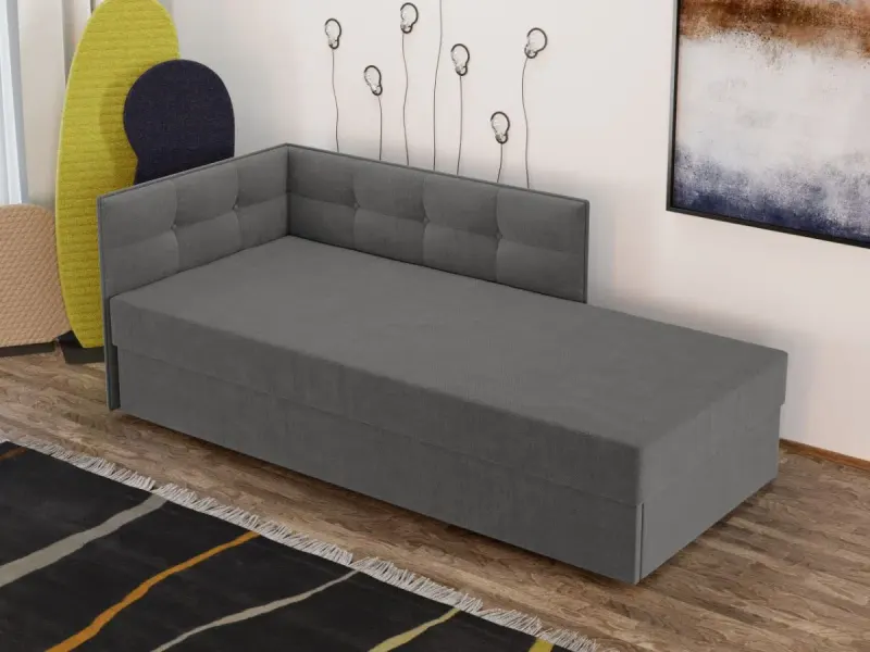 Divan / Pat tapitat Gri Deschis Story Extensibil — imaginea 2