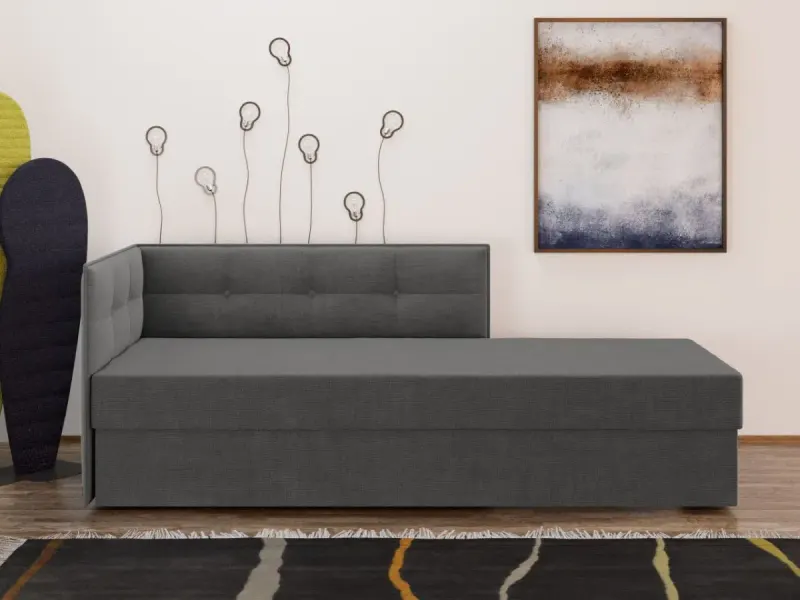 Divan / Pat tapitat Gri Deschis Story Extensibil — imaginea 3