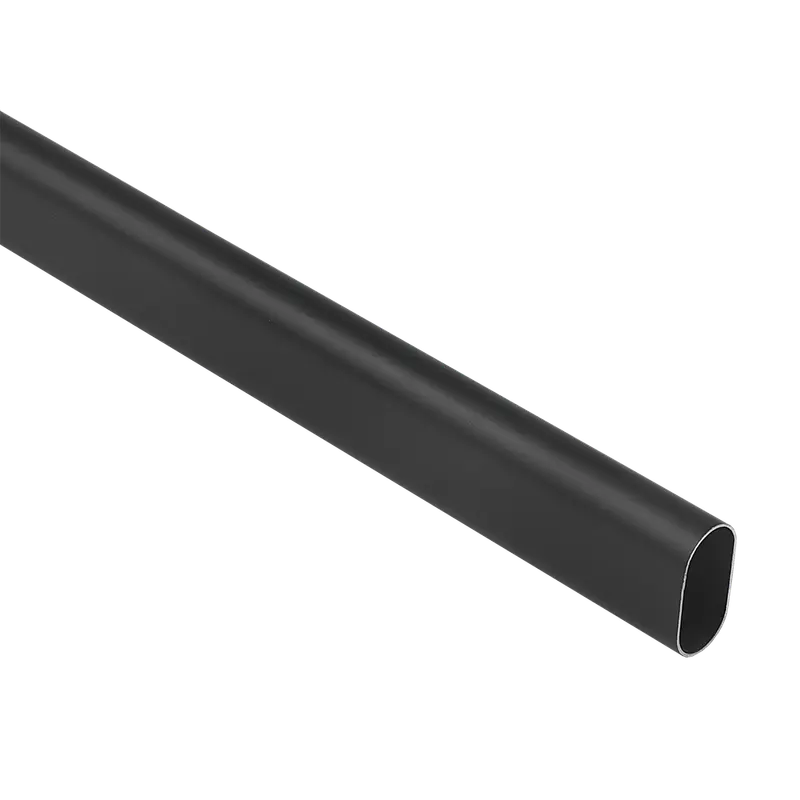 Bara pentru haine ovala, otel, negru mat, 30 x 15 x 2900 mm