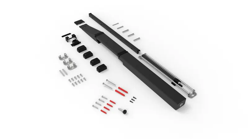 Sistem masa rabatabila Topswing, otel, negru, 750 x 625 mm