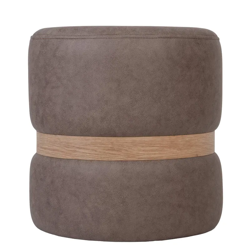 Taburet Ring, inel stejar, stofa bej M610, rotund, 38 x 38 x 40 cm