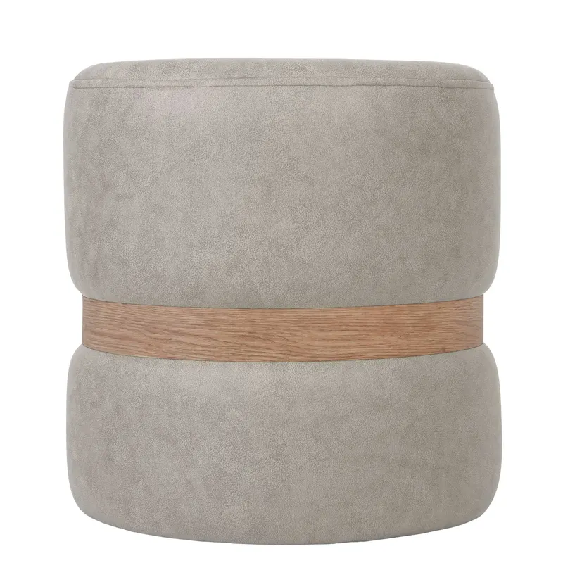 Taburet Ring, inel stejar, stofa crem M601, rotund, 38 x 38 x 40 cm