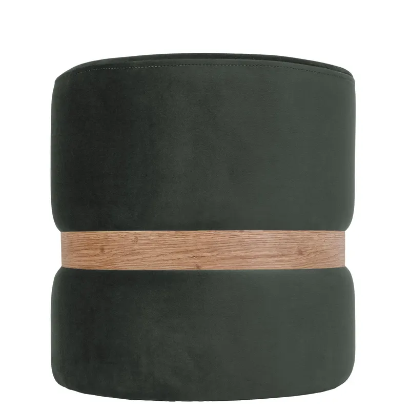 Taburet Ring, inel stejar, stofa gri petrol H49, rotund, 38 x 38 x 40 cm