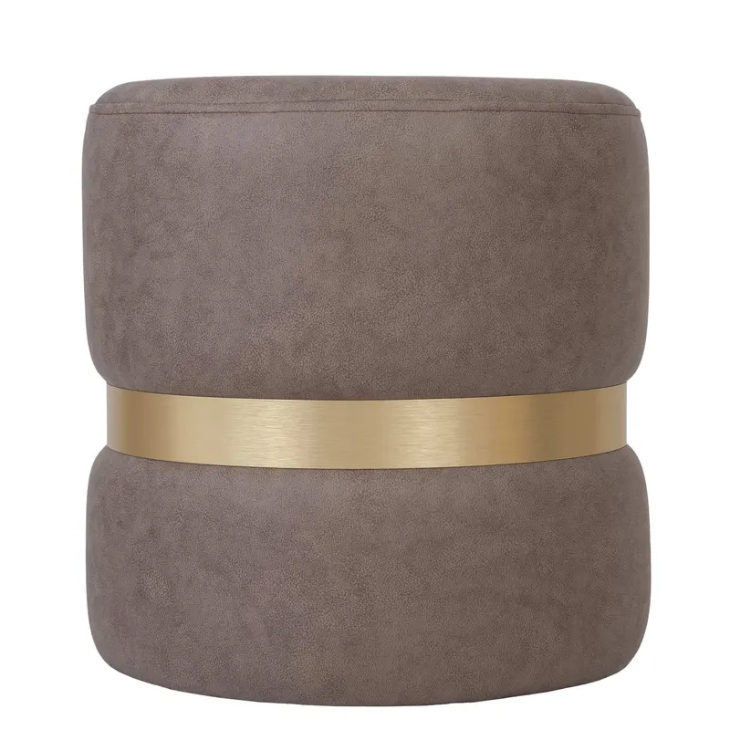 Taburet Ring, inel auriu, stofa bej M610, rotund, 38 x 38 x 40 cm