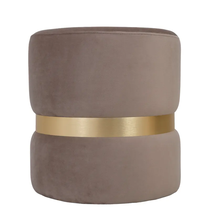 Taburet Ring, inel auriu, stofa gri deschis H34, rotund, 38 x 38 x 40 cm