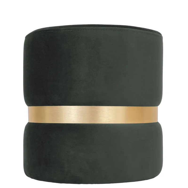 Taburet Ring, inel auriu, stofa gri petrol H49, rotund, 38 x 38 x 40 cm