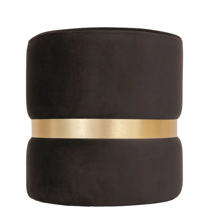 Taburet Ring, inel auriu, stofa maro H48, rotund, 38 x 38 x 40 cm