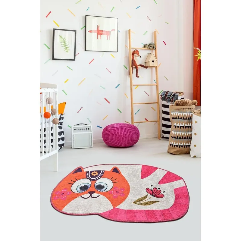 Covor de Copii Grande Pisica, Multicolor, 100x160 cm - Multicolor / 100 x 160