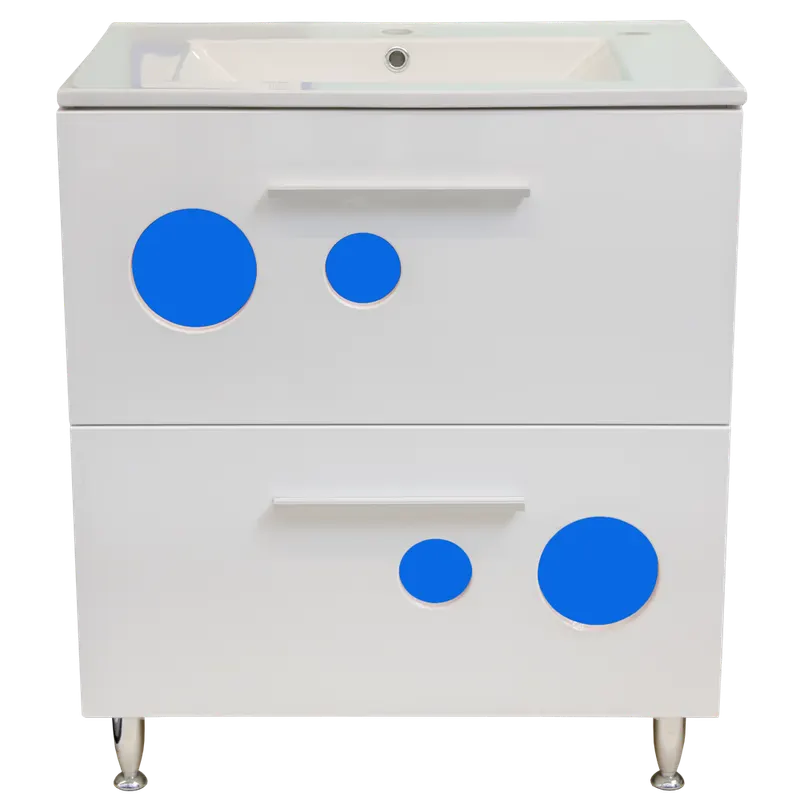 Mobilier baie Sanitop Ella, baza cu lavoar, MFD-PAL, alb, 70 x 43.5 x 81 cm