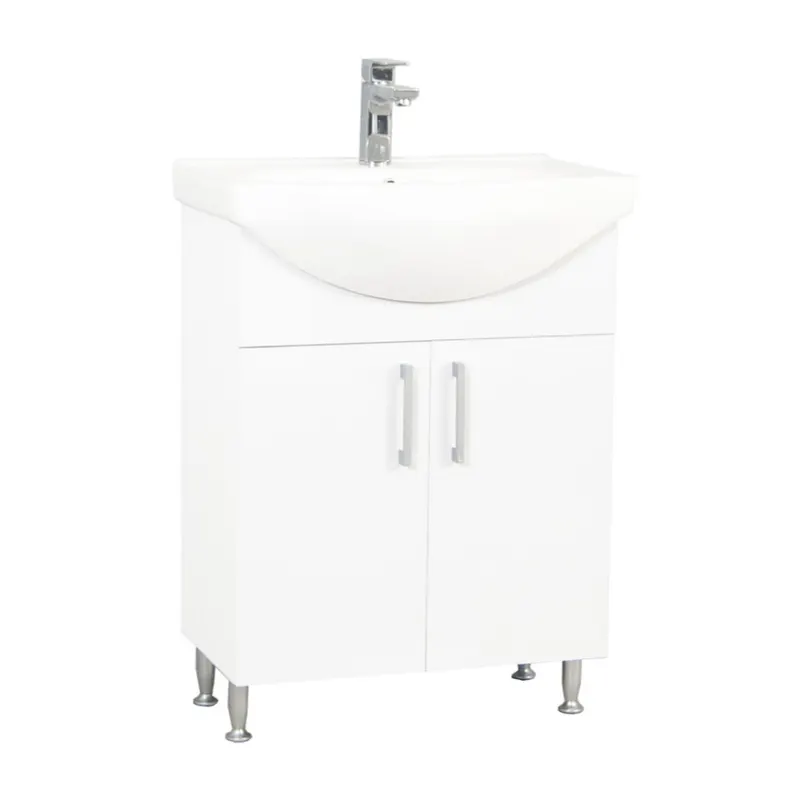 Mobilier baie Badenmob Seria 001 ECO, baza cu lavoar, PAL, alb, 62 x 45 x 82 cm