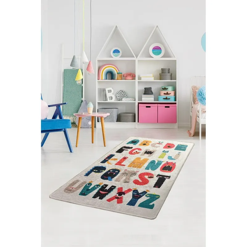 Covor de Copii Alfabet Monstru, Multicolor (diverse dimensiuni) - 100 x 160 / Multicolor