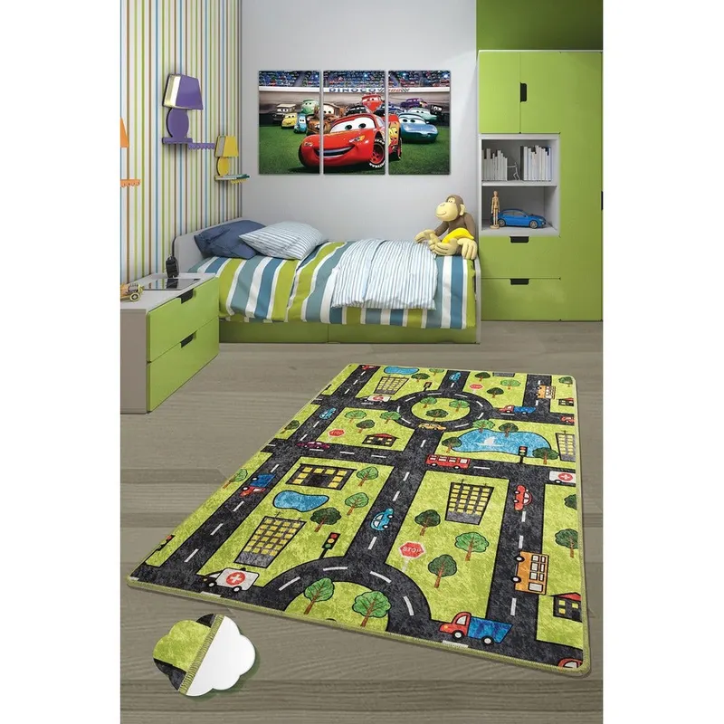 Covor de Copii Green City (diverse dimensiuni) - 140 x 190 / Verde
