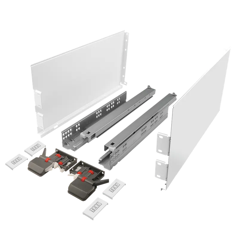Set pentru sertar Teko Extra Slim, otel si plastic, alb, 35 kg, 450 cm