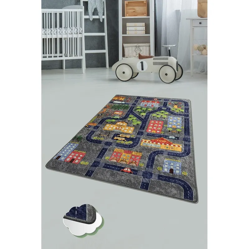 Covor de Copii Oras Mic, Multicolor (diverse dimensiuni) - 100 x 160 / Multicolor
