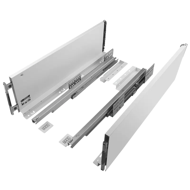 Set sertar Teko Slim, otel si plastic, alb, 40 kg, 450 mm