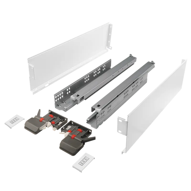 Set sertar Teko Extra - Slim, otel si plastic, alb, 35 kg, 400 mm