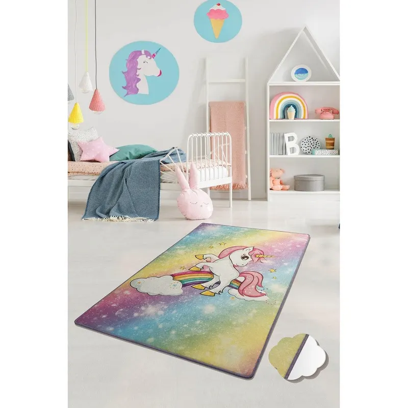 Covor de Copii Flying Unicorn, Multicolor (diverse dimensiuni) - 140 x 190 / Multicolor