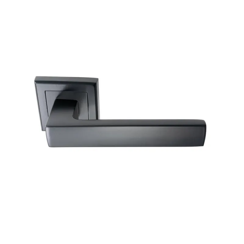 Maner usa interior Gato Cubus, cu rozeta patrata pentru cheie, 52 mm, zamac, negru