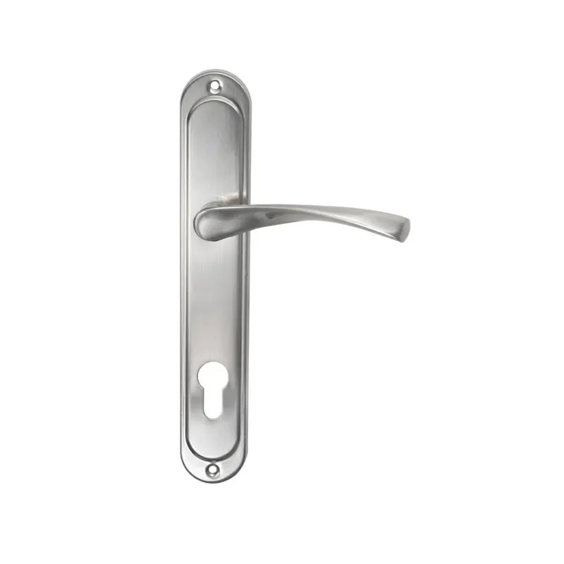 Set manere cu sild usi interior Gato Roma, rozeta cilindru, zamac, finisaj nichel satinat, 90 mm