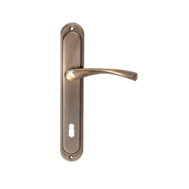 Set manere cu sild usi interior Gato Roma, rozeta cheie, zamac, finisaj bronz, 90 mm
