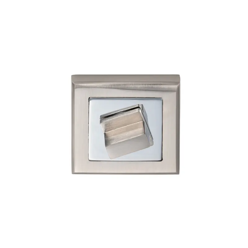 Set rozeta patrata usi lemn interior Gato, 54 mm, zamac, finisaj nichel satinat
