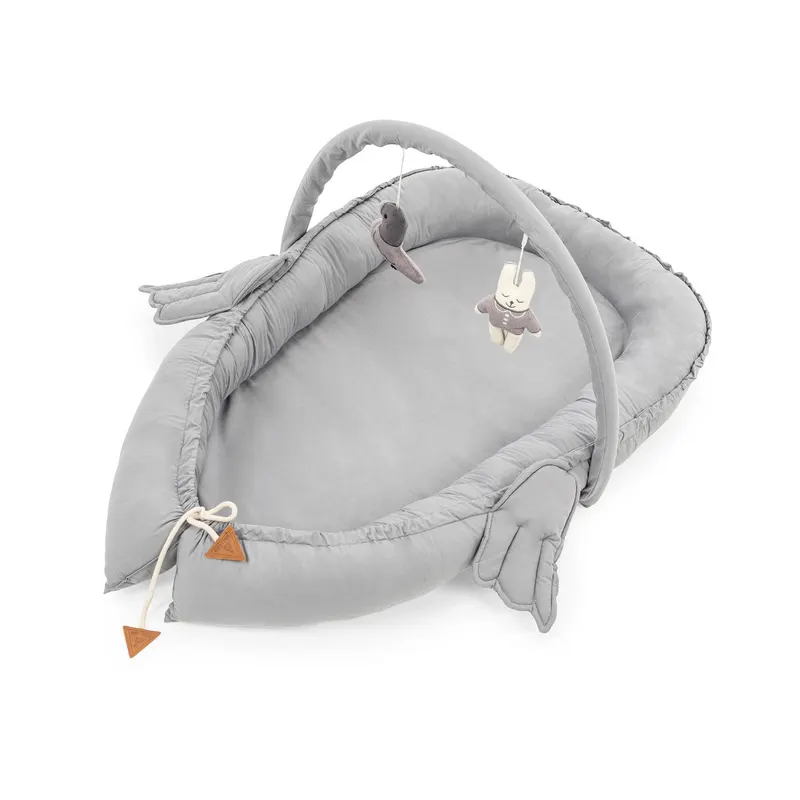 Pat de bebeluș Babynest, 70x12x110 cm - Gri