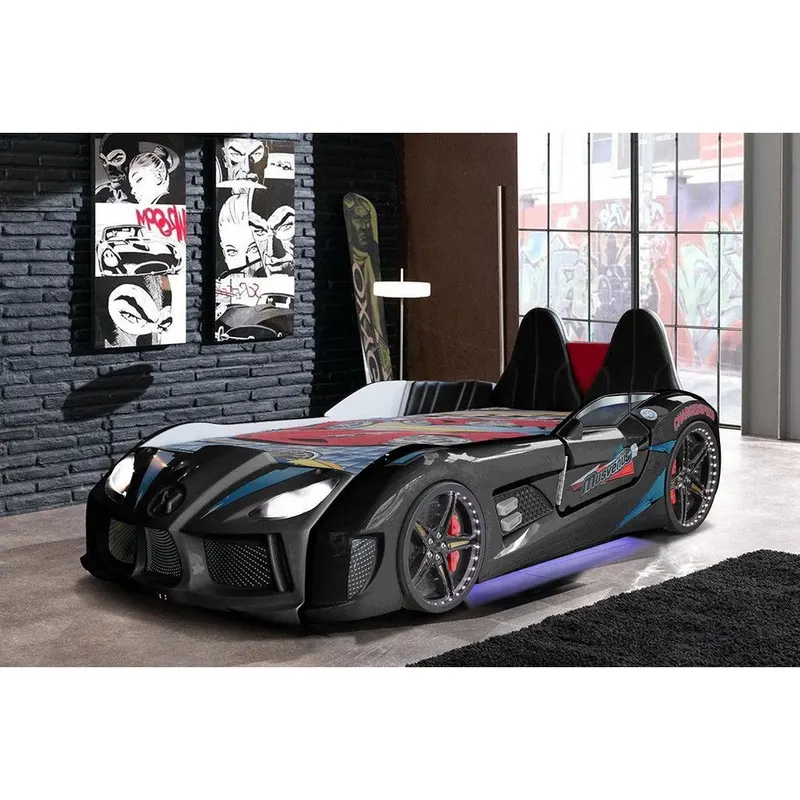 Pat masinuta Batman, Negru, 235x60x130 cm - Negru
