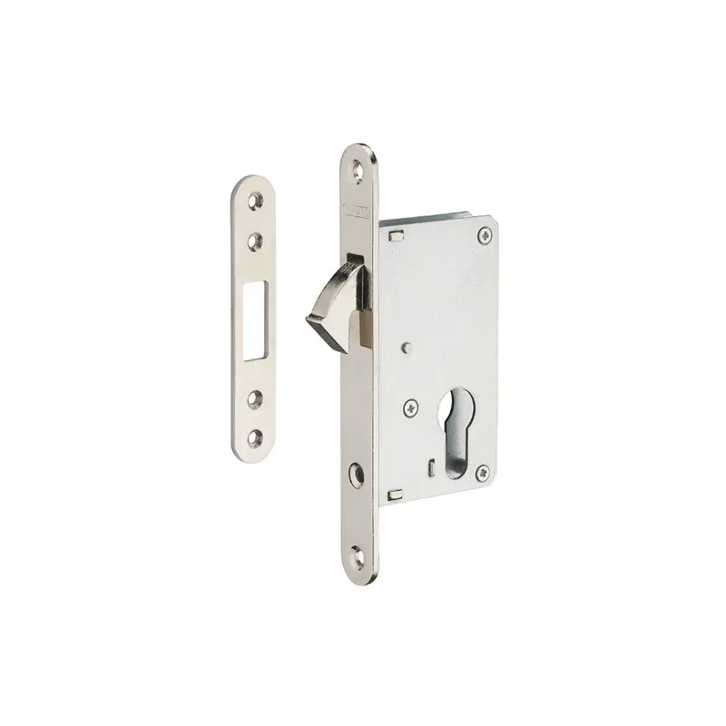 Broasca pentru usa culisanta Thirard Balcani, otel ambutisat, bolt tip carlig, grosime usa max 50 mm