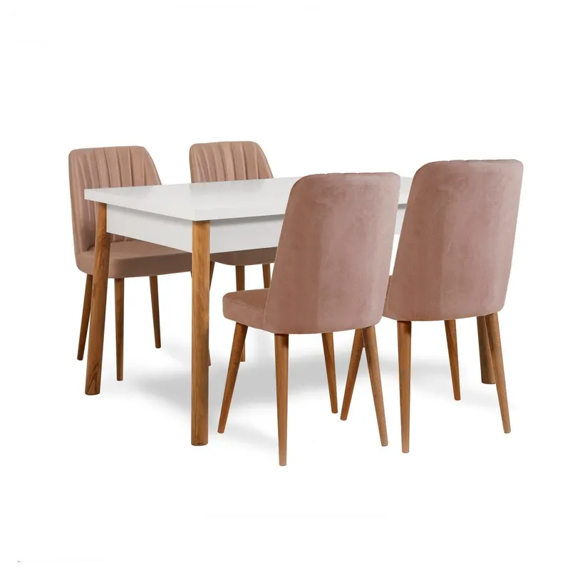 Set Masa Bucatarie și scaune (5 bucăți) Santiago 0900, Stejar, 120x75x77 cm - Stejar