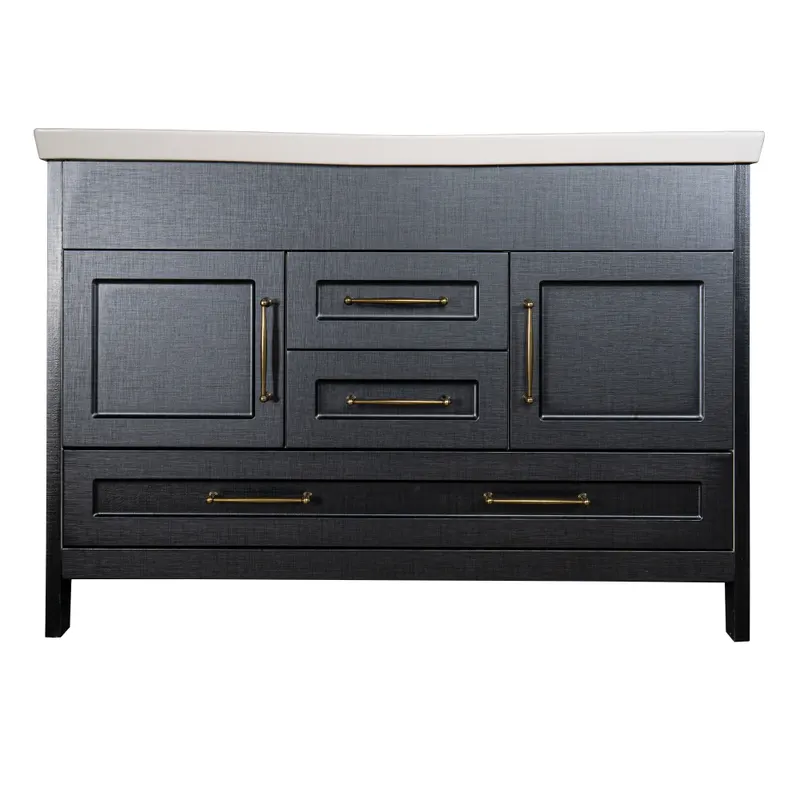 Baza cu lavoar dublu Sanitop Monart, MDF-PAL, gri, 120 x 45 x 81 cm