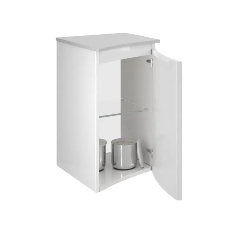 Anexa laterala pentru baza lavoar baie Savini Due Armonia, MDF/PAL, alb, 56 x 39 x 35 cm