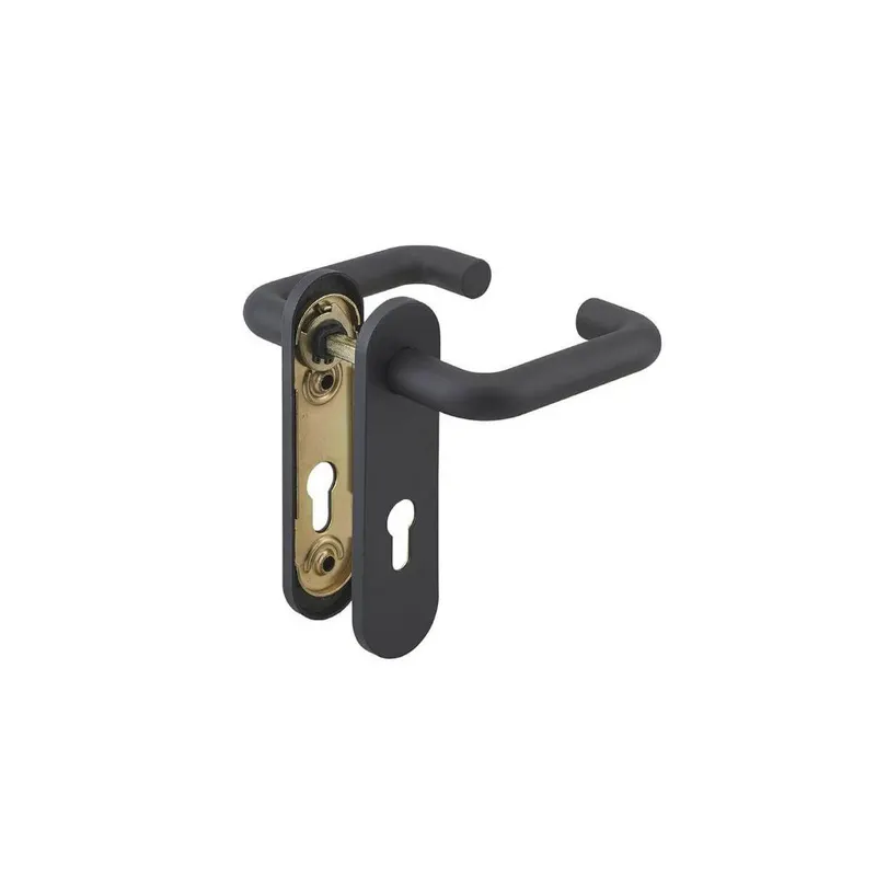 Set manere si placi de protectie Thirard Balcani, otel, negru, 72 mm, 9 mm