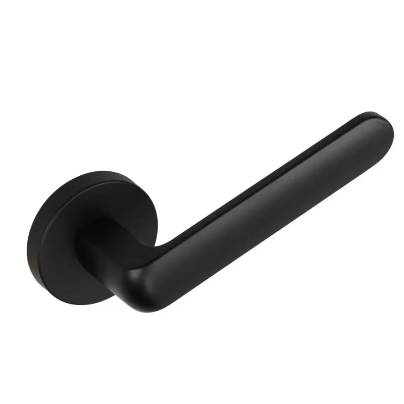 Maner usa Gamet, rotund, aluminiu si zamac, negru, 125 x 38 mm