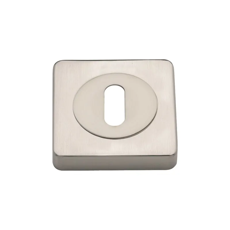 Rozeta pentru cheie Gamet, patrata, zamac, nichel satinat, 52 x 52 mm