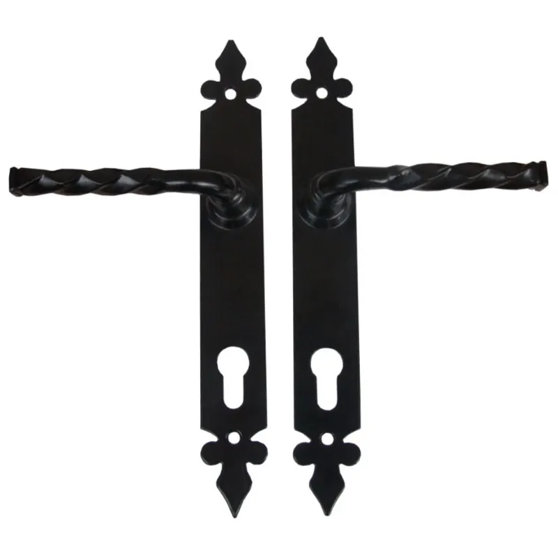 Maner usa exterior/interior Lilia, cu sild, otel, negru, deschidere reversibila, 90 mm