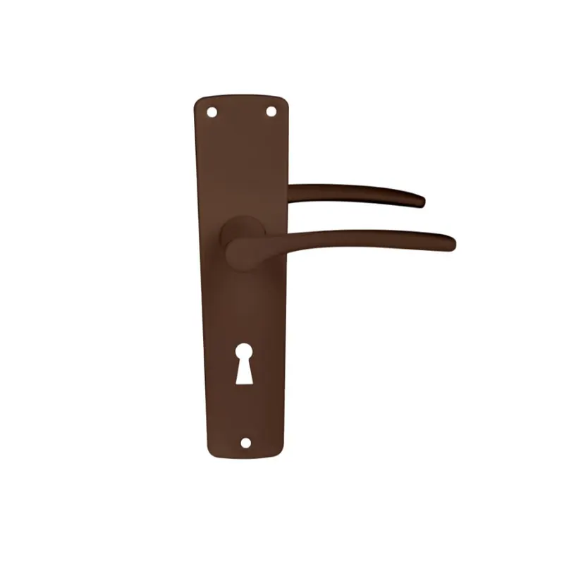 Maner usa interior/exterior Carina, cu sild, otel, maro, deschidere pe stanga, 54 mm