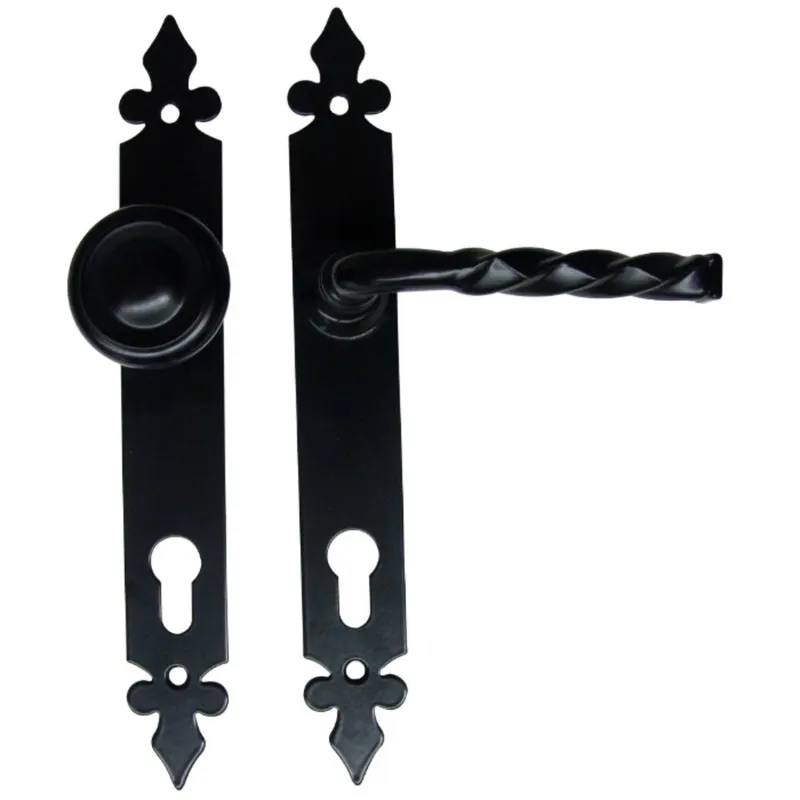 Maner usa interior/exterior Lilia, cu sild, otel, negru, deschidere reversibila, 90 mm