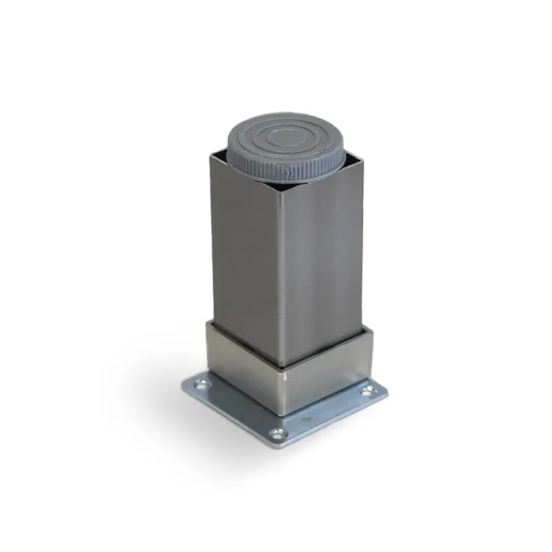 Picior mobilier, aluminiu, flansa de prindere patrata, 40 x 40 x 100 mm